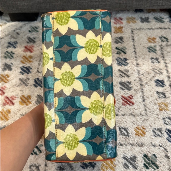 Vintage Fossil Floral Cosmetic Bag Key Zipper Canvas Travel Pouch Retro Y2K - Picture 11 of 12